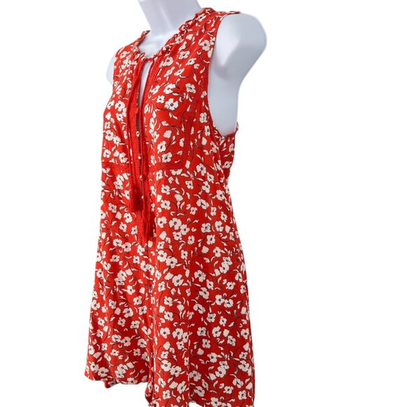 Spiritual Gangster Red Floral Romper with Tassels Size Small - Picture 5 of 14